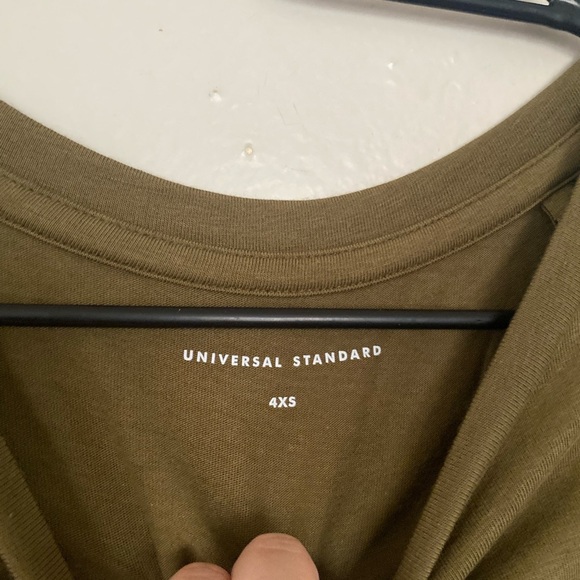 Universal Standard Olive Green Tee Rex Women's T Shirt Size 4XS 00/0 NEW - Picture 3 of 8
